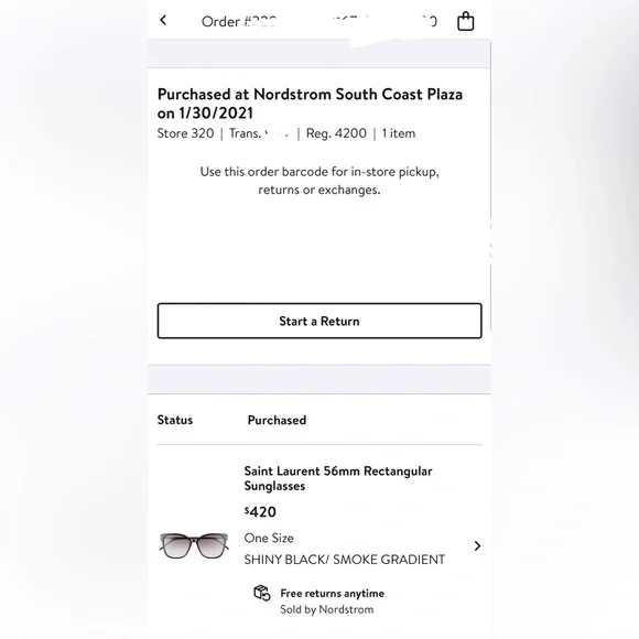 Saint Laurent 55mm Rectangular Sunglasses - Like New - Picture 5 of 6